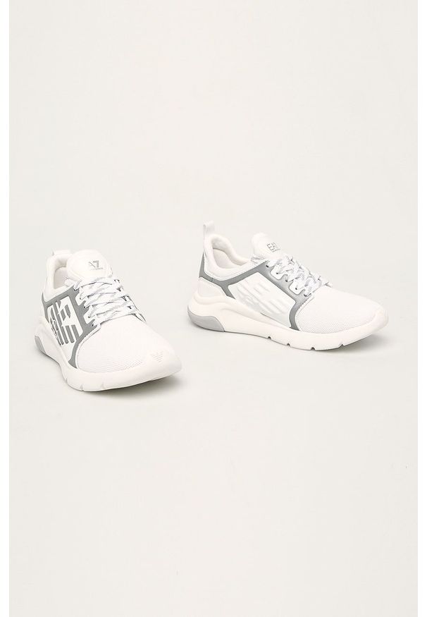 EA7 Emporio Armani Buty. Nosek buta: okrągły. Zapięcie: sznurówki. Kolor: biały. Materiał: guma
