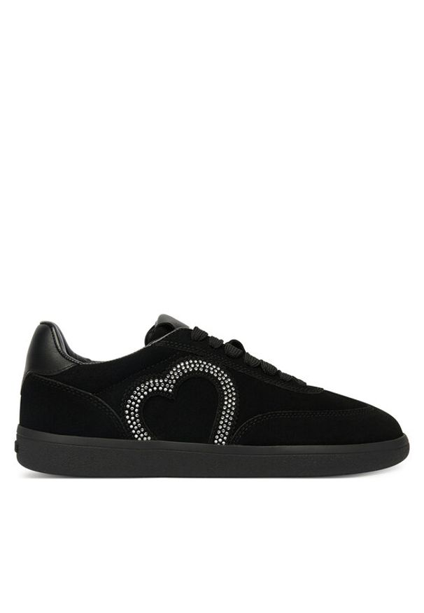Love Moschino - LOVE MOSCHINO Sneakersy JA15402G0NIG100A Czarny. Kolor: czarny. Materiał: zamsz, skóra