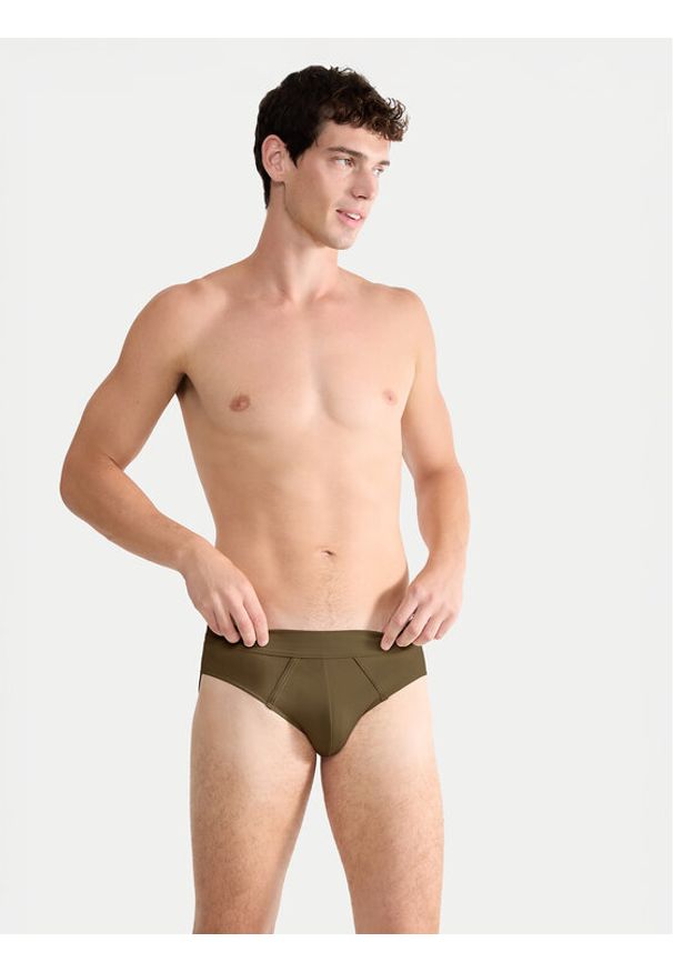 Sloggi Slipy 10215471 Khaki. Kolor: brązowy. Materiał: bawełna