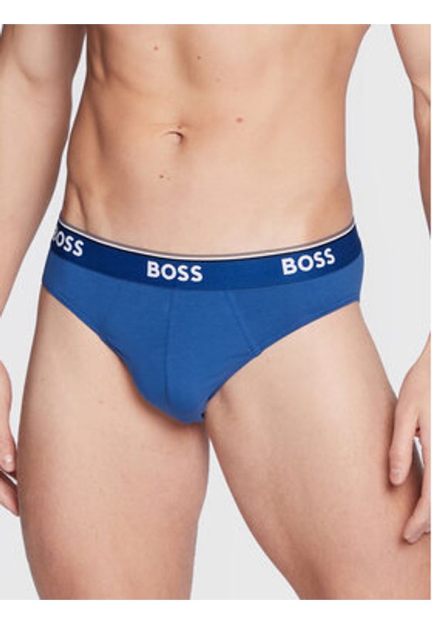 BOSS - Boss Komplet 3 par slipów Power 50475273 Kolorowy. Materiał: bawełna. Wzór: kolorowy