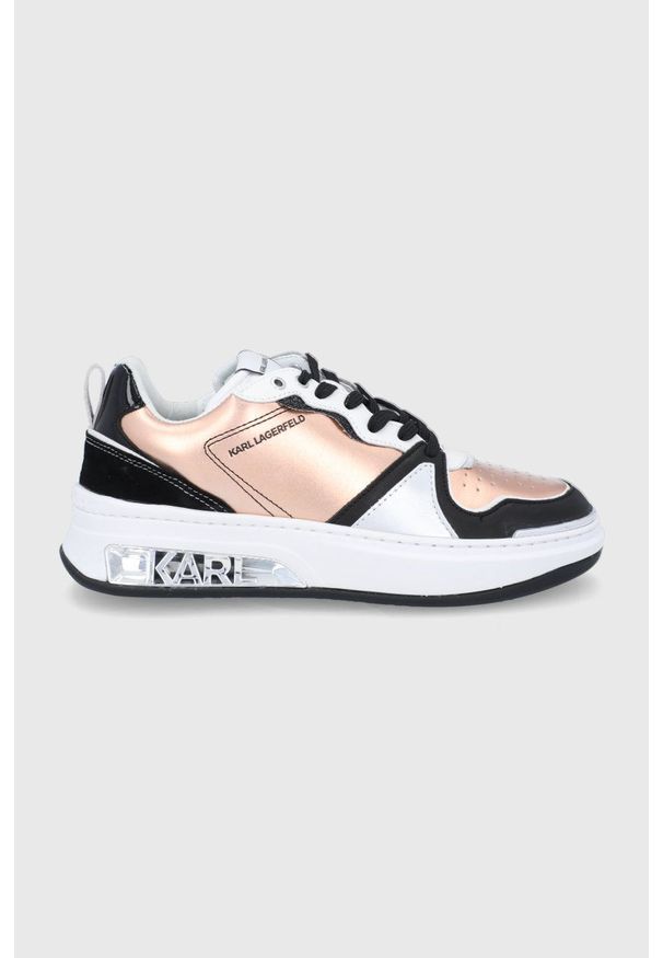 Karl Lagerfeld Buty KL62020.0RG kolor złoty na platformie. Nosek buta: okrągły. Zapięcie: sznurówki. Kolor: złoty. Materiał: guma. Obcas: na platformie