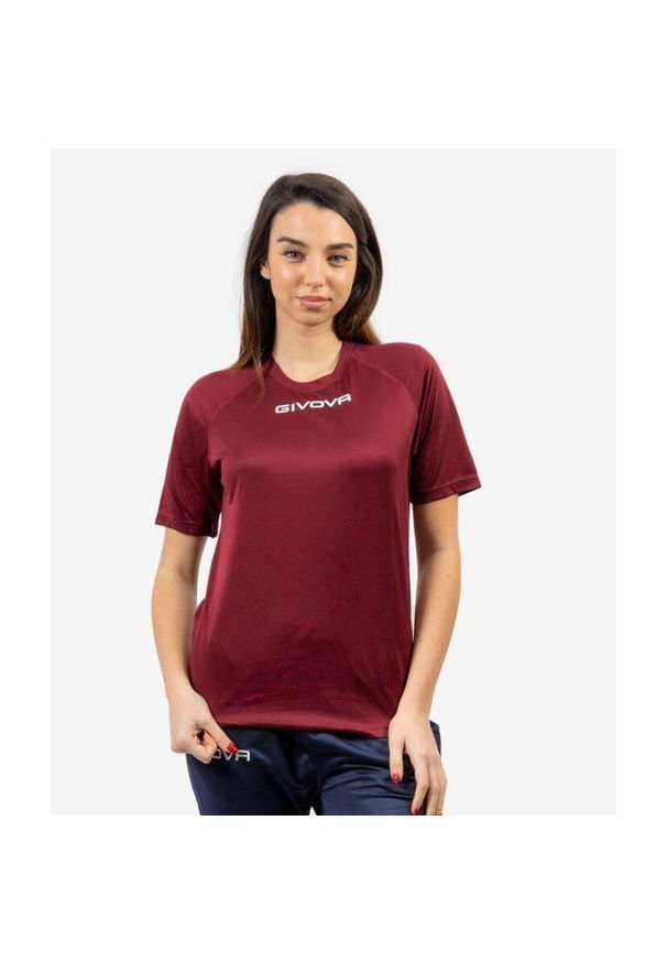Koszulka Sportowa Givova One Microforata - Lekka i Oddychająca. Kolor: czerwony. Sport: fitness, piłka nożna