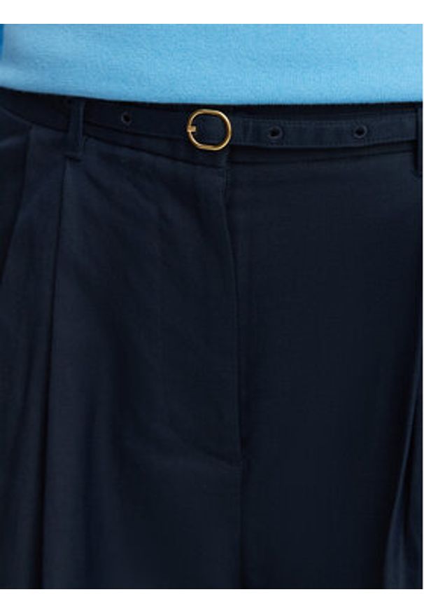 TOMMY HILFIGER - Tommy Hilfiger Spodnie materiałowe WW0WW48884 Granatowy Wide Leg. Kolor: niebieski. Materiał: bawełna