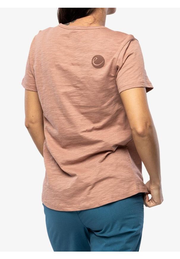 EDELRID - Koszulka bawełniana damska Edelrid Highball T-Shirt V. Kolor: różowy. Materiał: bawełna