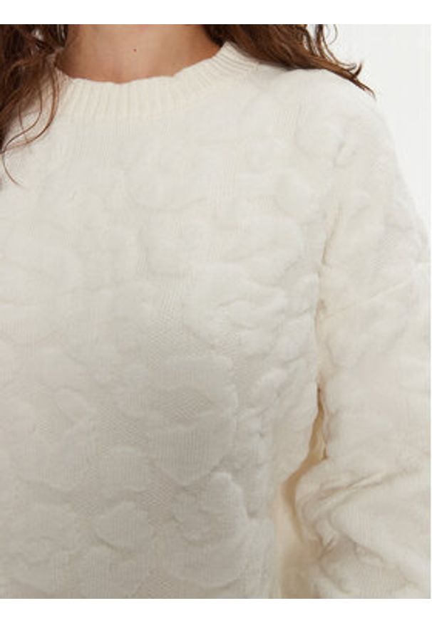DKNY Sweter P4MSAQ51 Écru Regular Fit. Materiał: wiskoza