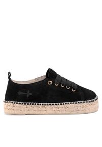 Manebi Espadryle Sneakers D K 1.0 E0 Czarny. Kolor: czarny. Materiał: zamsz, skóra