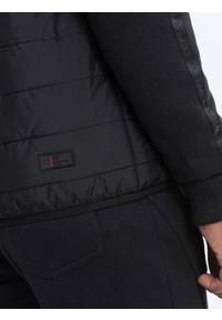 Ombre Clothing - Kurtka męska z łączonych tkanin - czarna V1. Kolor: czarny. Materiał: tkanina. Styl: sportowy #2