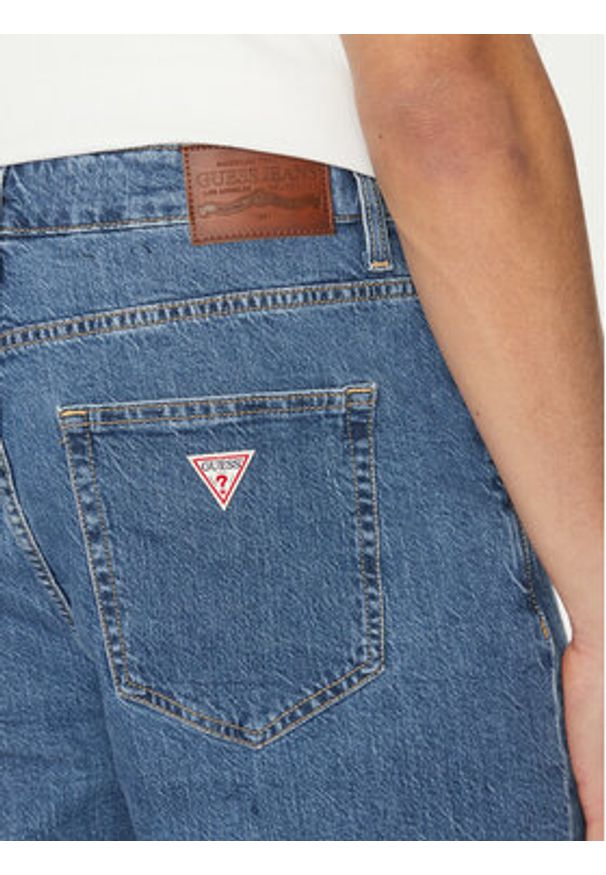 Guess Jeans Szorty jeansowe M4YD37 D5M54 Niebieski Regular Fit. Kolor: niebieski. Materiał: bawełna, jeans