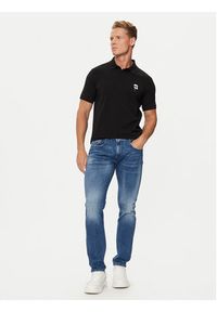 Karl Lagerfeld - KARL LAGERFELD Polo 745022 500221 Czarny Regular Fit. Typ kołnierza: polo. Kolor: czarny. Materiał: bawełna #7