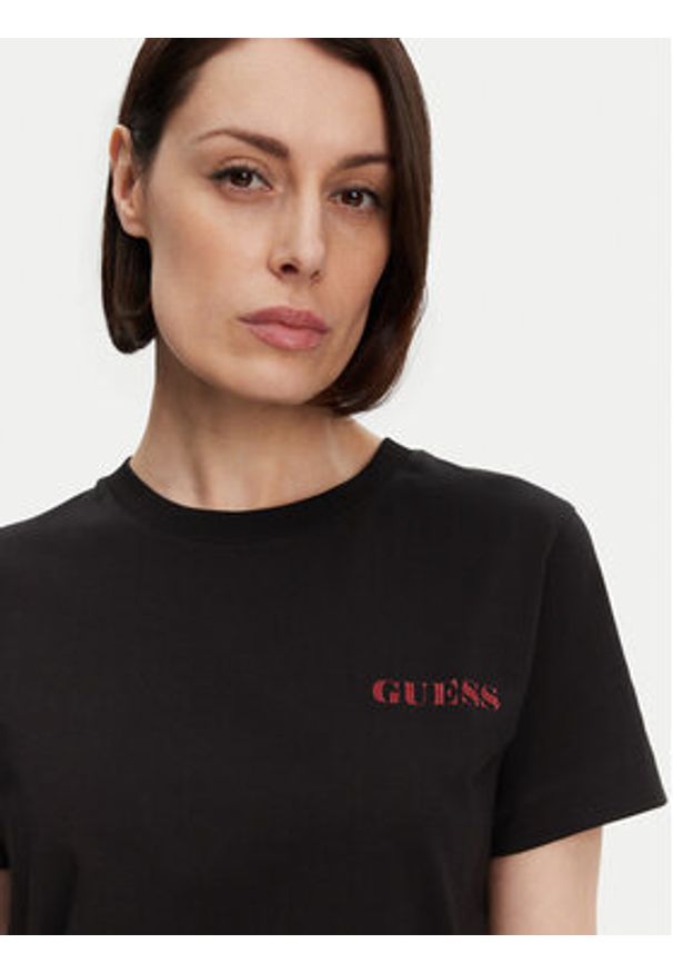 Guess T-Shirt W5RI04 I3Z14 Czarny Regular Fit. Kolor: czarny. Materiał: bawełna