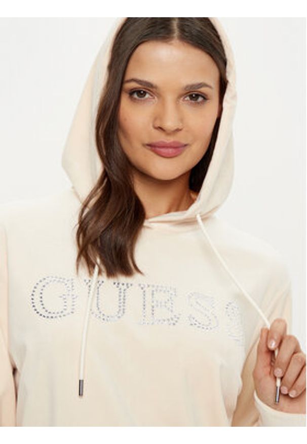 Guess Bluza V4RQ25 KBXI2 Écru Regular Fit. Materiał: syntetyk
