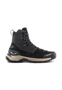 Buty trekkingowe damskie Salewa Puez Winter Mid Powertex. Wysokość cholewki: za kostkę. Kolor: szary. Materiał: materiał, syntetyk. Szerokość cholewki: normalna. Styl: sportowy