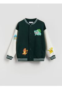 Reserved - Bluza bomber Pokémon - ciemnozielony. Kolor: zielony. Materiał: bawełna, dzianina #1