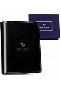 ROVICKY - Portfel skórzany Rovicky RV-7680272-IL-BCA-44 czarny. Kolor: czarny. Materiał: skóra