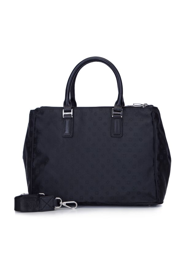 Wittchen - Kuferek z żakardu i skóry z monogramem. Kolor: czarny. Materiał: skórzane. Styl: sportowy, elegancki