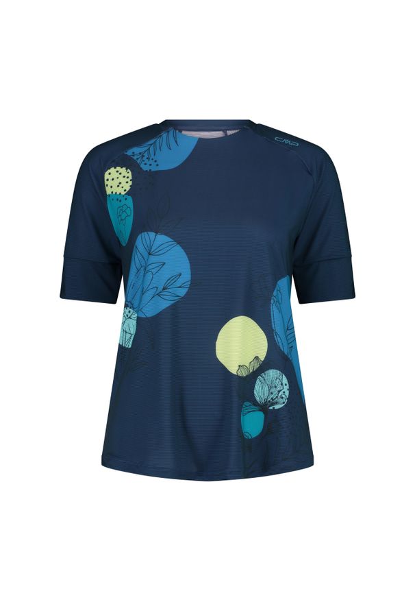 Koszulka techniczna z wzorem damska CMP. Kolor: niebieski, wielokolorowy, czarny