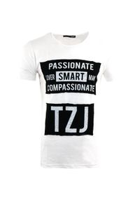 HSN - T-Shirt Tazzio dla Mężczyzn - Wygoda i Styl z Bawełny. Kolor: czarny, biały, wielokolorowy. Materiał: bawełna. Wzór: nadruk #1