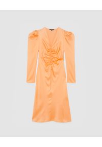 Patrizia Pepe - PATRIZIA PEPE - Pomarańczowa sukienka z bufiastymi rękawami. Kolor: pomarańczowy. Materiał: wiskoza. Długość: midi #2