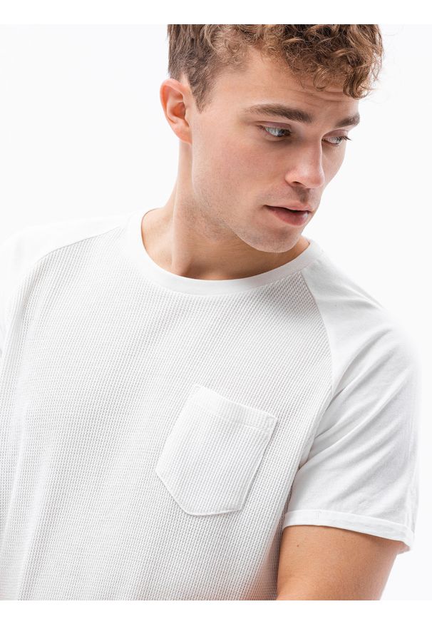 Biały t-shirt Ombre Clothing klasyczny