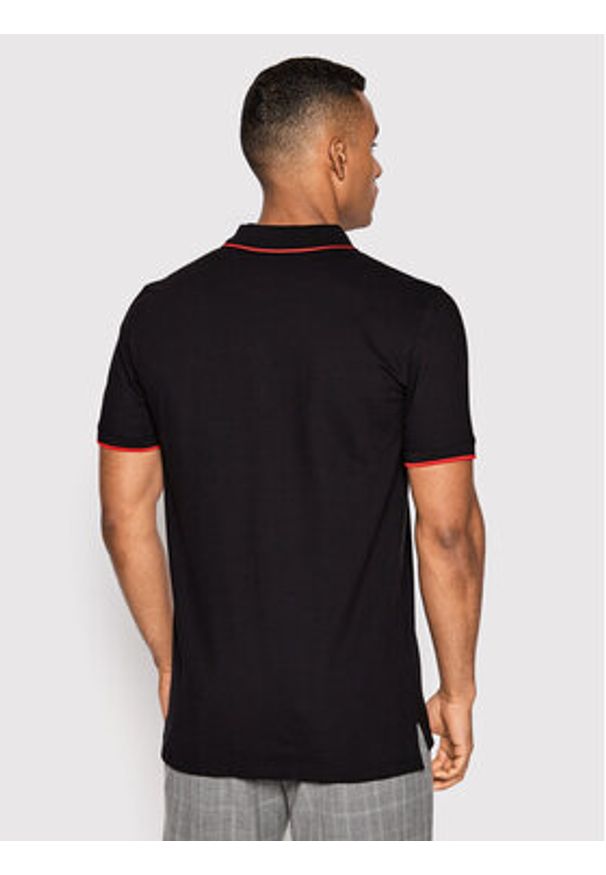 Hugo Polo Dinoso222 50467344 Czarny Slim Fit. Typ kołnierza: polo. Kolor: czarny. Materiał: bawełna