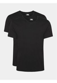 Karl Lagerfeld - KARL LAGERFELD Komplet 2 t-shirtów 765001 500298 Czarny Slim Fit. Typ kołnierza: dekolt w karo. Kolor: czarny. Materiał: bawełna