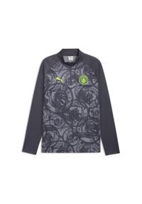 Puma - Męska koszulka na rozgrzewkę Manchester City z zamkiem 1/4 PUMA. Kolor: zielony, szary, wielokolorowy. Sport: bieganie #1