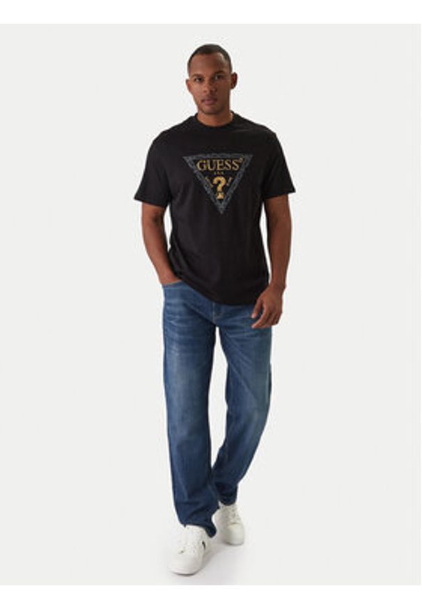 Guess T-Shirt M6RI15 I3Z14 Czarny Regular Fit. Kolor: czarny. Materiał: bawełna