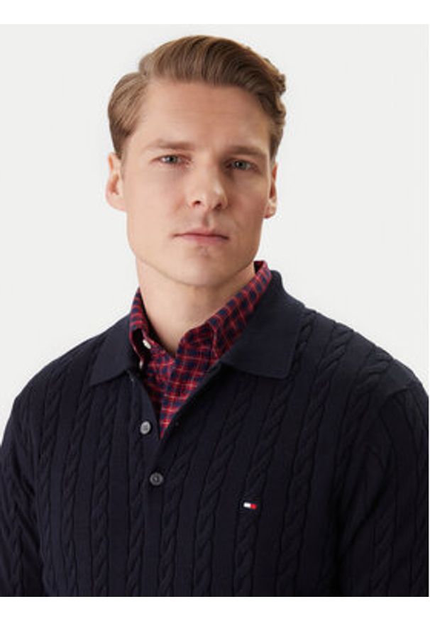 TOMMY HILFIGER - Tommy Hilfiger Sweter Classic MW0MW41955 Granatowy Regular Fit. Kolor: niebieski. Materiał: bawełna
