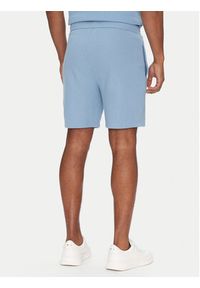 BOSS Szorty piżamowe Waffle Shorts 50535884 Błękitny Relaxed Fit. Kolor: niebieski. Materiał: bawełna, syntetyk