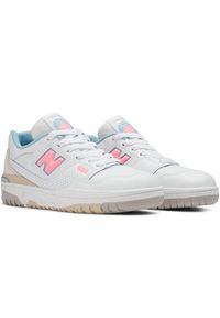 Buty dziecięce New Balance PSB550EP – białe. Kolor: biały. Materiał: skóra. Szerokość cholewki: normalna #3