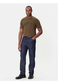 Hugo - HUGO T-Shirt Dulivio 50542737 Brązowy Regular Fit. Kolor: brązowy. Materiał: bawełna #5