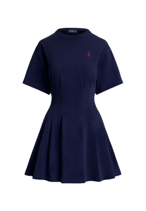 Polo Ralph Lauren Sukienka codzienna 211A96342004 Granatowy Slim Fit. Okazja: na co dzień. Typ kołnierza: polo. Kolor: niebieski. Materiał: bawełna. Typ sukienki: proste. Styl: casual