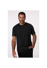 JAY-PI - Męski T-shirt FLEXNAMIC® Belly Fit fitness rękaw 1/2 do rozm. 7XL. Kolekcja: plus size. Kolor: czarny. Materiał: materiał, poliester, bawełna. Sport: fitness