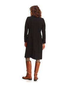 TOP SECRET - Dwurzędowy płaszcz z odpinanym futrem. Kolor: czarny. Materiał: futro #5