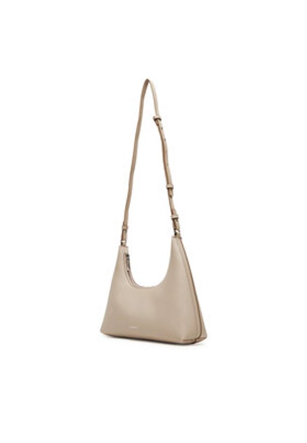 Calvin Klein Torebka Foil Logo Conv Shou?Lder Bag LV04F3272G Beżowy. Kolor: beżowy. Materiał: skórzane