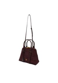 Pinko - PINKO Torebka Bowling Bag Medium AI 25-26 PLTT 105906 A2YW Bordowy. Kolor: czerwony. Materiał: skórzane, zamszowe #5