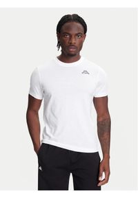 Kappa T-Shirt Logo Korpo Cafers 304J150 Biały Slim Fit. Kolor: biały. Materiał: bawełna
