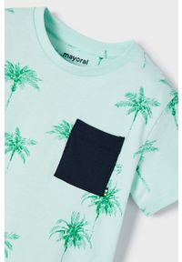 Mayoral T-shirt bawełniany dziecięcy (2-pack) kolor zielony z nadrukiem. Okazja: na co dzień. Kolor: zielony. Materiał: bawełna. Wzór: nadruk. Styl: casual