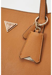 Guess - GUESS Brązowa shopperka damska Meridian Girlfriend. Kolor: brązowy. Materiał: skórzane. Styl: elegancki, casual #5