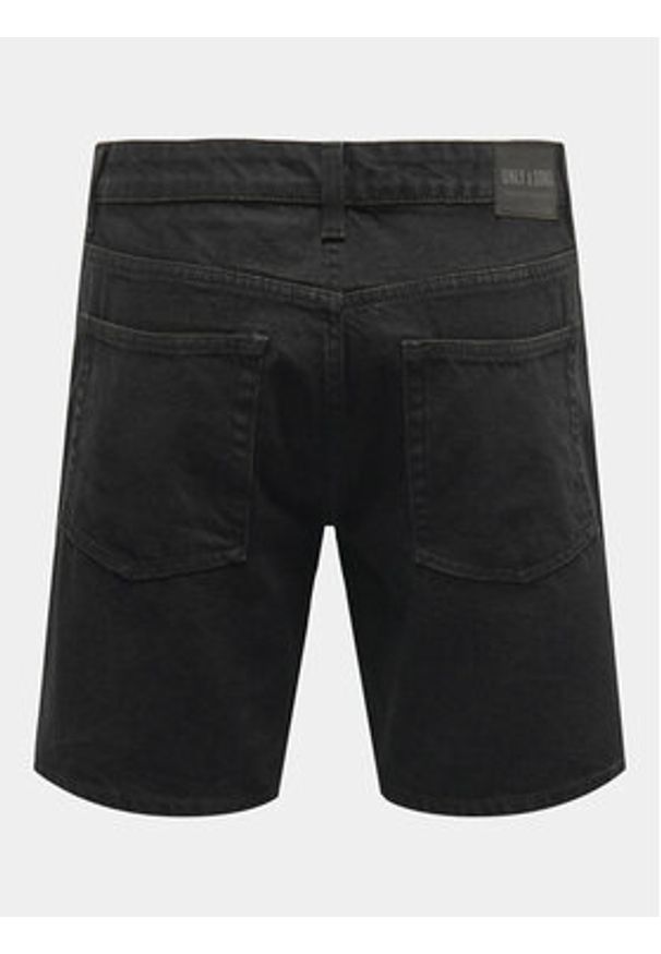Only & Sons Szorty jeansowe Edge 22028012 Czarny Regular Fit. Kolor: czarny. Materiał: bawełna