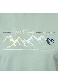 Męska Koszulka (T-Shirt) - Pako Jeans -Jasna Mięta, Górski Nadruk. Okazja: na co dzień. Materiał: bawełna. Wzór: nadruk. Styl: casual #4