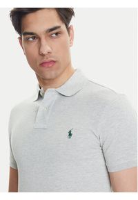 Polo Ralph Lauren Polo 710536856463 Szary Slim Fit. Typ kołnierza: polo. Kolor: szary. Materiał: bawełna #4