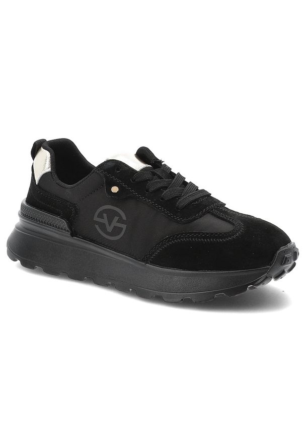 Czarne Sneakersy Vinceza Sportowe Obuwie Damskie. Okazja: na co dzień, na spacer. Kolor: czarny. Materiał: materiał, skóra. Szerokość cholewki: normalna. Sport: turystyka piesza
