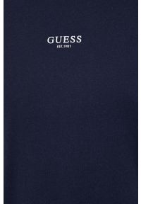 Guess - Komplet piżamowy. Kolor: niebieski. Materiał: bawełna, dzianina. Długość: długie. Wzór: gładki, nadruk #4