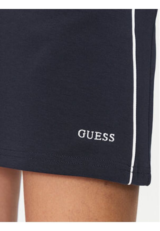 Guess Spódnica mini V5GD02 KCS01 Granatowy Regular Fit. Kolor: niebieski. Materiał: bawełna