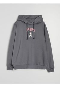 Sinsay - Bluza hoodie z nadrukiem Kuromi - szary. Kolor: szary. Wzór: nadruk #1