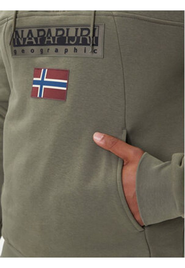 Napapijri Bluza Burgee NP0A4I5E Zielony Regular Fit. Kolor: zielony. Materiał: bawełna
