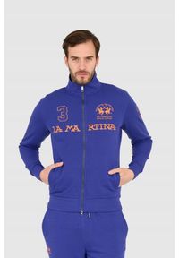 La Martina - LA MARTINA Fioletowa bluza męska na zamek, Rozmiar XL. Kolor: fioletowy