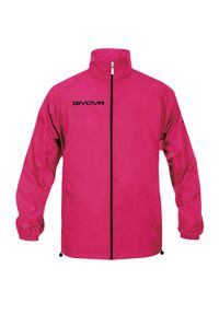 Kurtka do piłki nożnej męska Givova Basico przeciwdeszczowa. Kolor: różowy. Materiał: nylon. Sezon: zima. Sport: bieganie #1