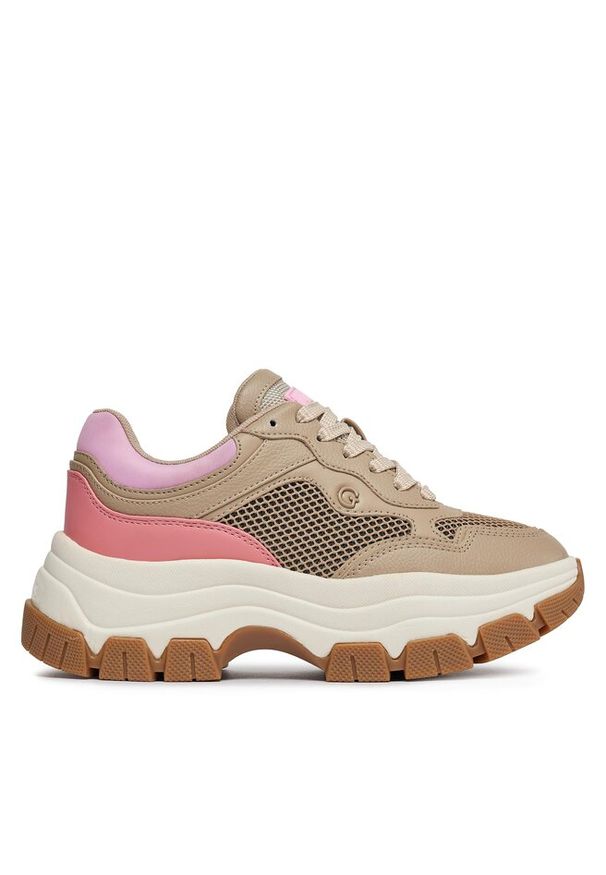 Sneakersy Guess. Kolor: beżowy